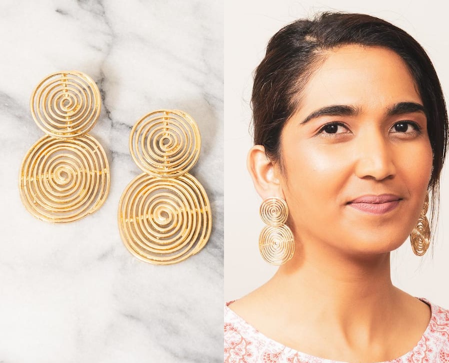 Double Spiral Statement Earrings