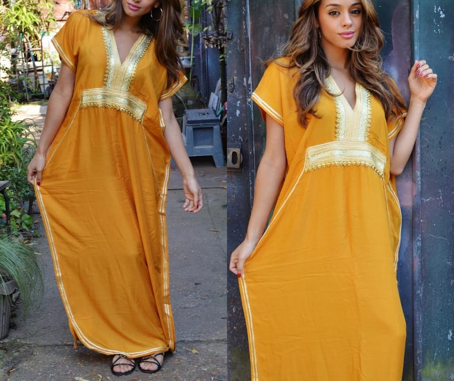 Mustard Yellow Kaftan Dress