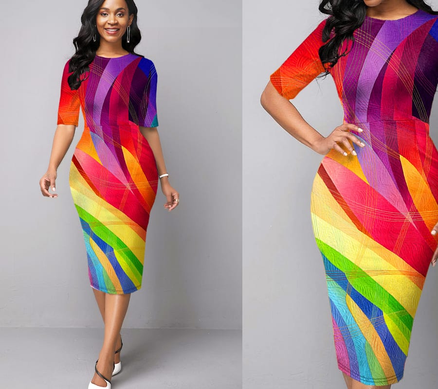 Rainbow Midi Dress