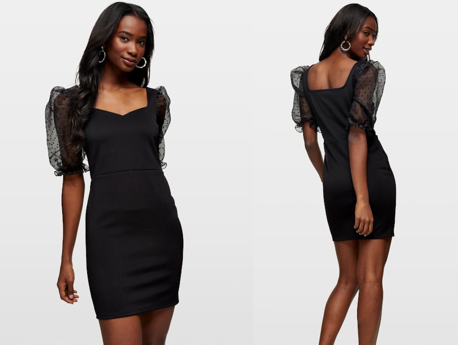 Mesh Sleeve Bodycon Dress