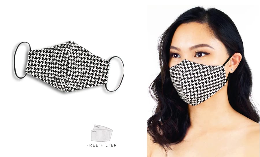 Houndstooth Cotton Face Mask