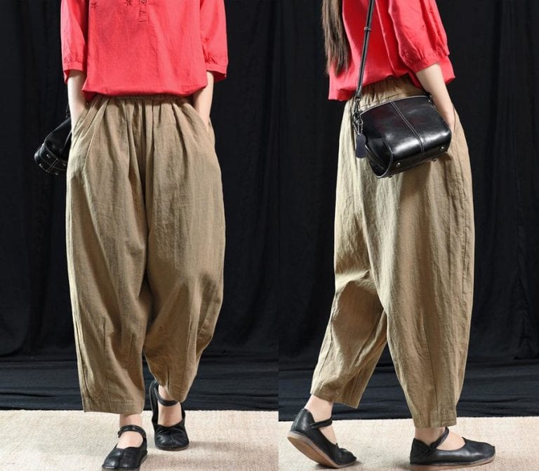 beige linen pants