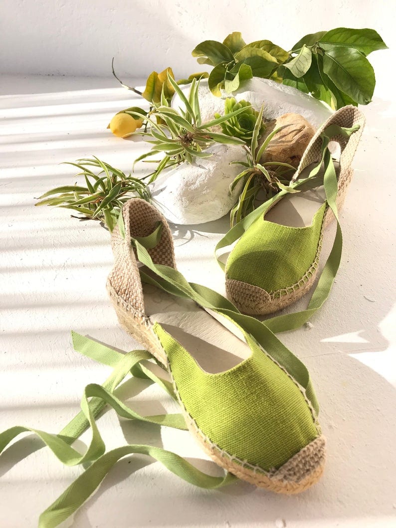 Green Wedge Espadrilles