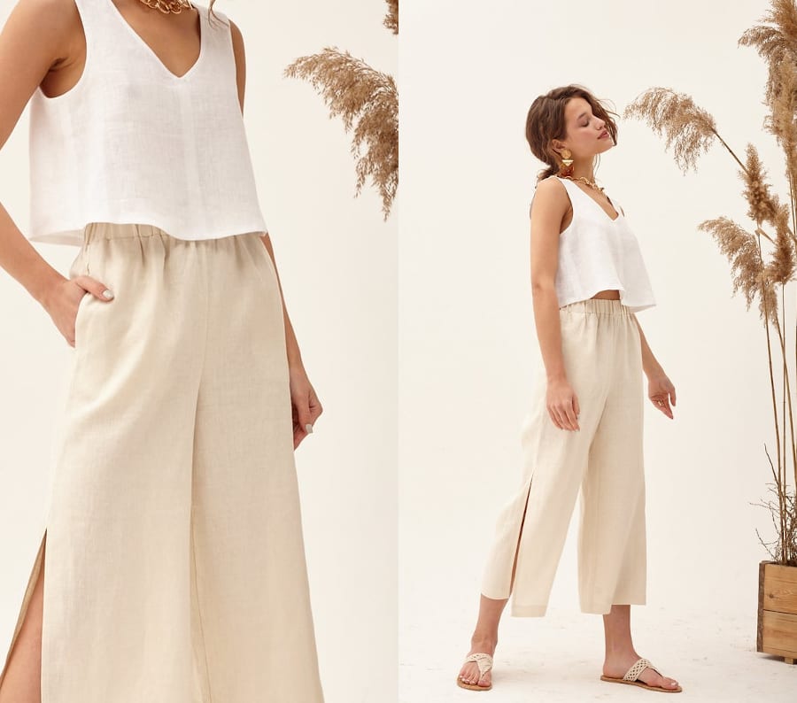 How To Wear Roomy Beige Pants For The Summer 2020?