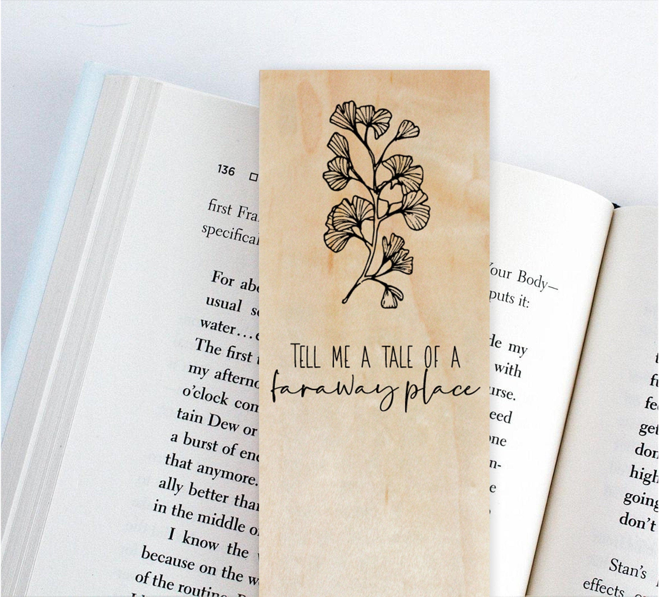 Personalized Heart with Vines Handmade Wooden Bookmark with Suede Tassel 