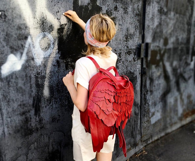 Leather angel wing backpack new arrivals