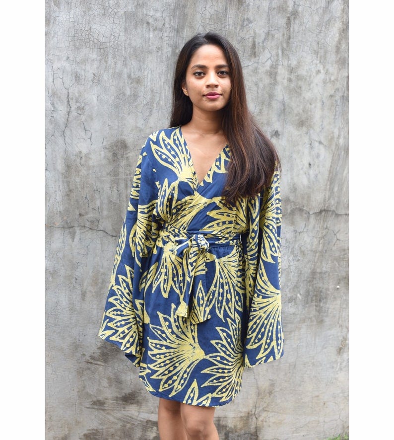 Batik kimono store dress