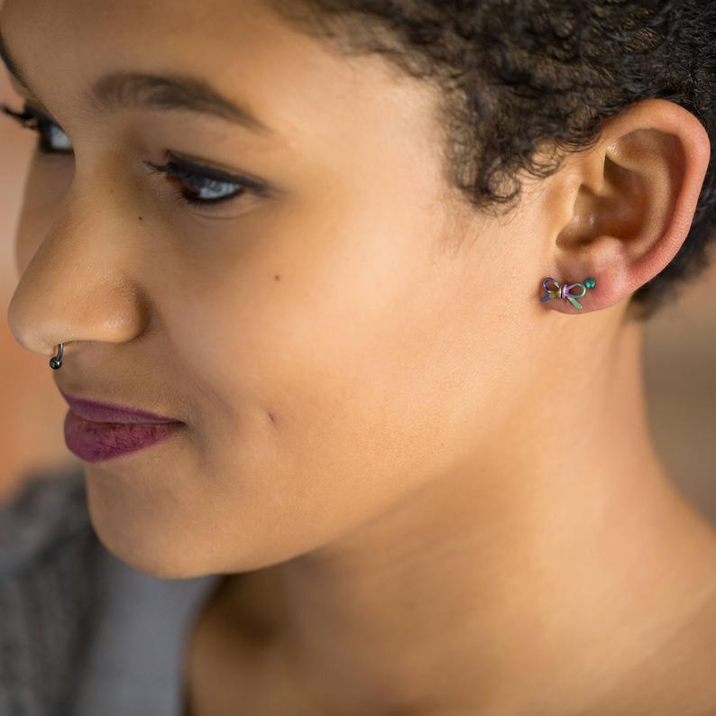 Rainbow Niobium Earrings For Ears With Metal Sensitivities