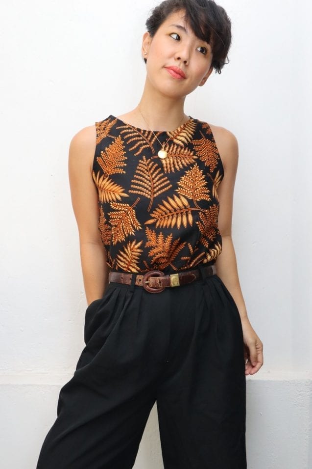 Golden Fern Batik Top