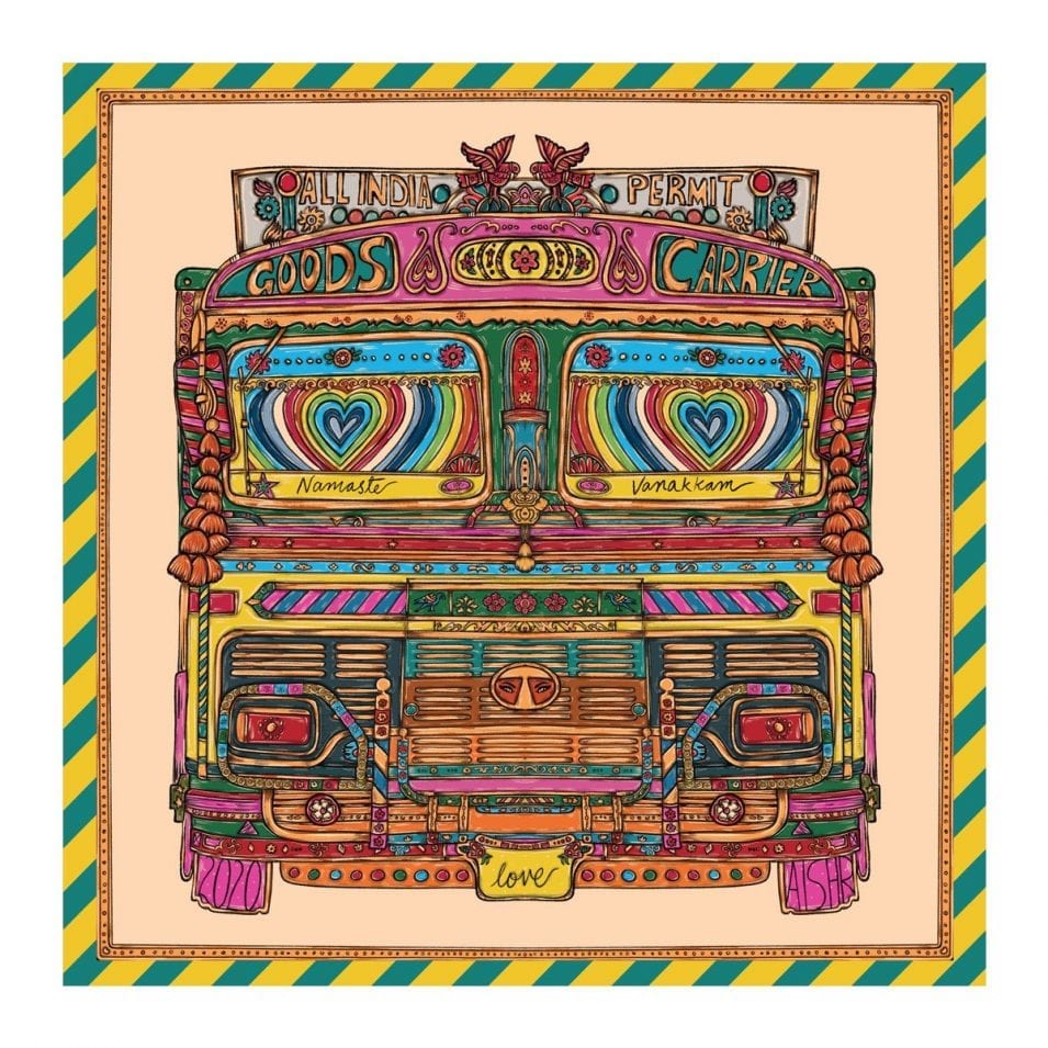 Goods Carrier Saree / Indian Truck Art Saree