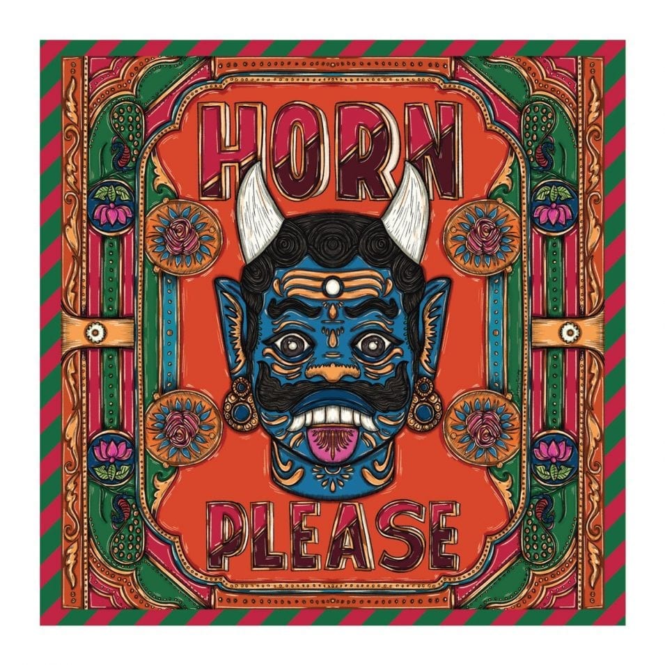 Horn Please Saree / Indian Truck Art Saree