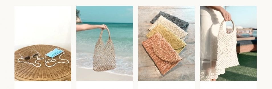 Balinese rattan & seashell accessories