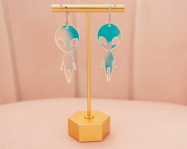 Summer Ear Game Lit Holographic Mirror Acrylic Earrings