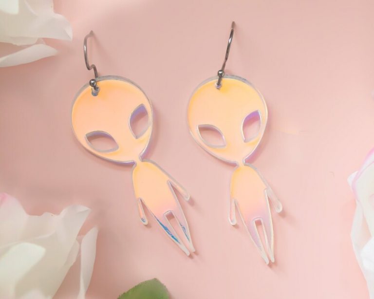 Summer Ear Game Lit Holographic Mirror Acrylic Earrings