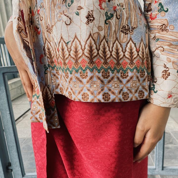 Traditional Lereng Batik Motif On A Kebaya Top