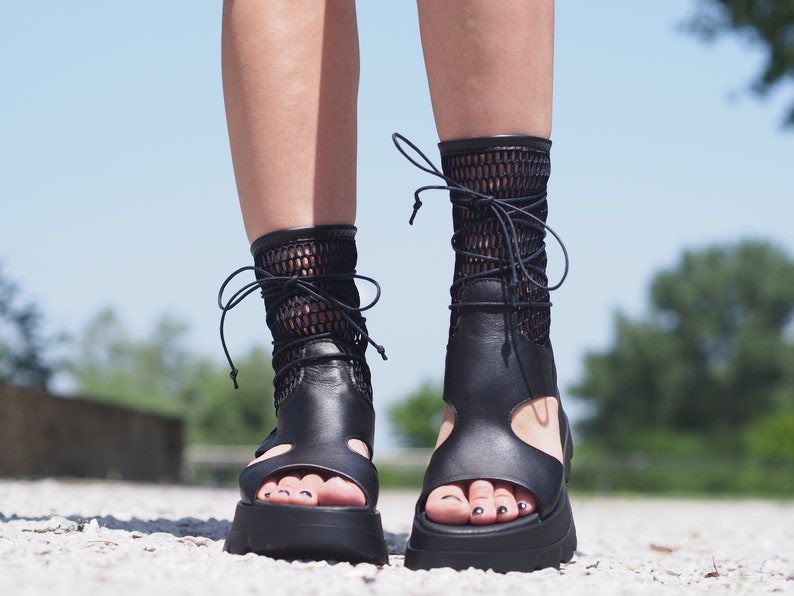 gladiator style leather summer boots