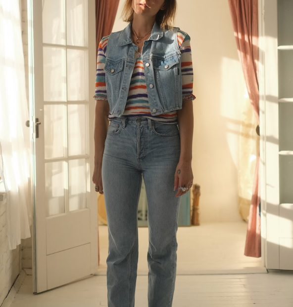 get emma chamberlain vibes wearing these denim vest tops