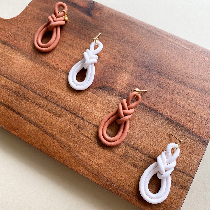 rope terracotta statement earrings // petiteclayco