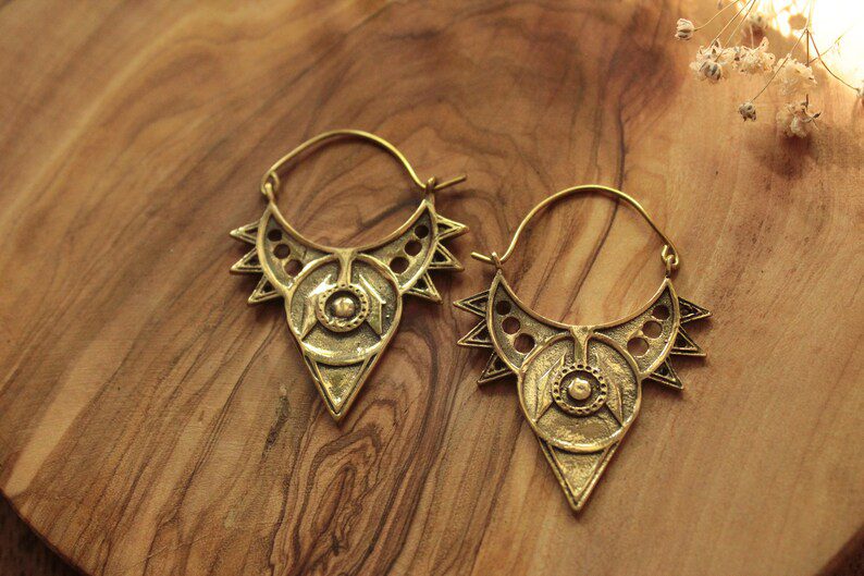 unique indian brass earrings // LibelinhaCrafts