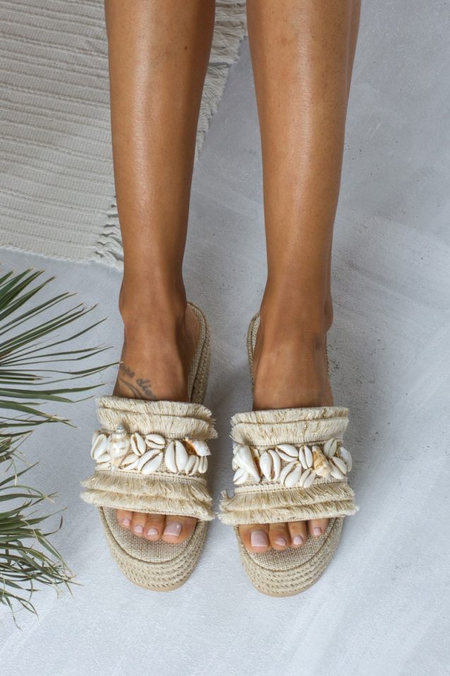 cowrie shell flatform sandals // DimitrasWorkshop