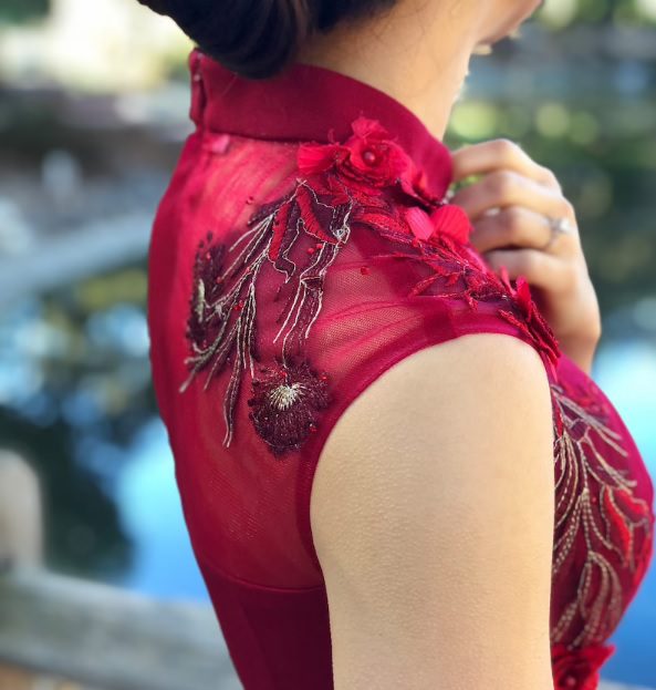 red embroidered cheongsam dress // EastMeetsDress