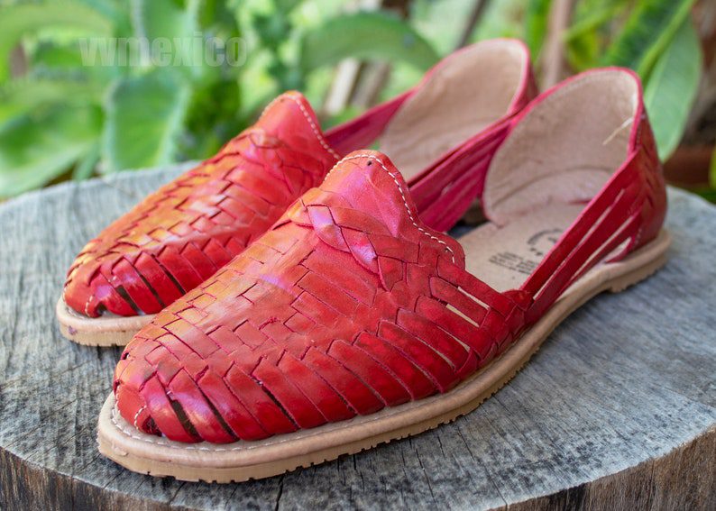 red mexican leather sandals // vvmexico