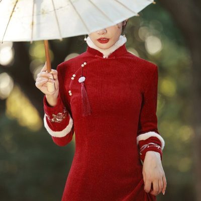 Oriental Fashion Vibes: Festive in Red Cheongsam Dresses