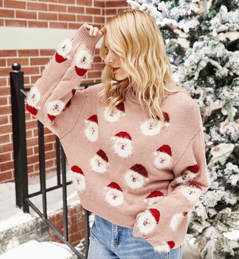 fuzzy santa holiday sweater // CaraCaraBoo