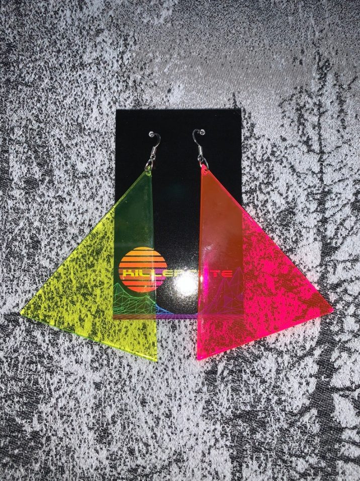 neon 80s triangle earrings // KILLERCUTECOUTURE