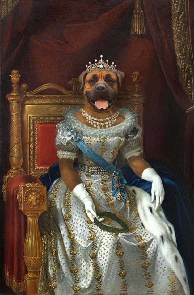 queen dog historical pet portrait