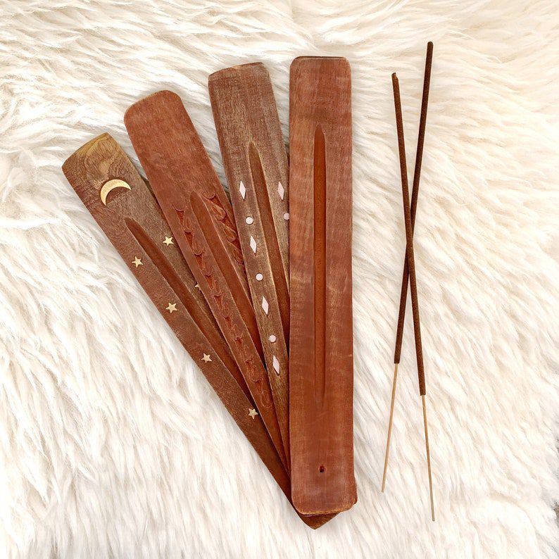 wooden incense stick holder // ZenGemsShop