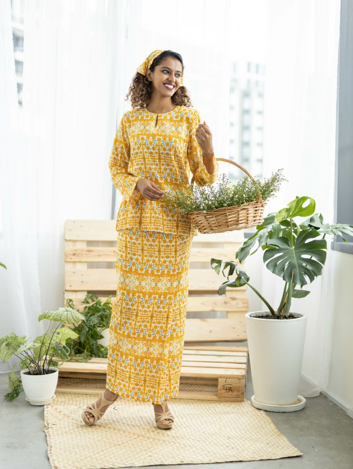 tribal yellow kedah set // Bayu Somerset