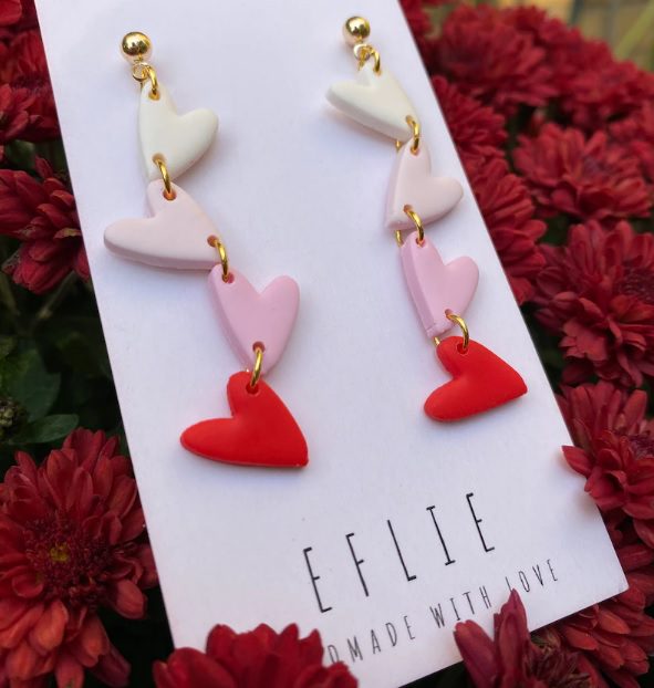 four dangling heart earrings // Eflie