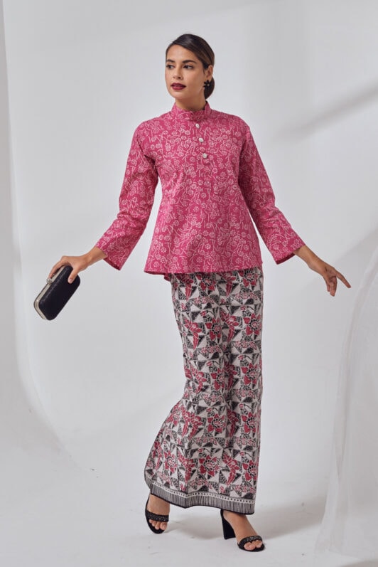 cekak musang style batik kurung red