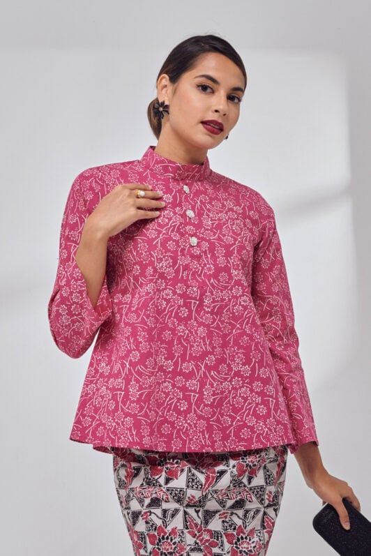 cekak musang style batik kurung red