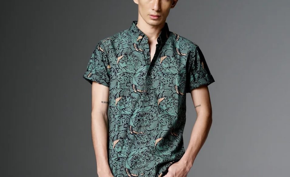 hunter green batik shirt