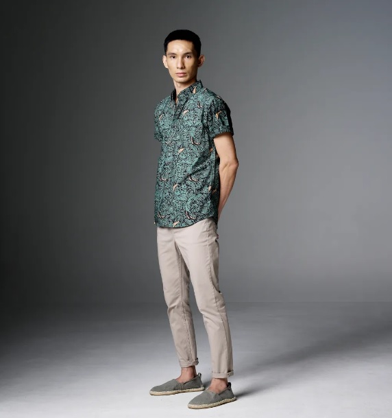 hunter green batik shirt