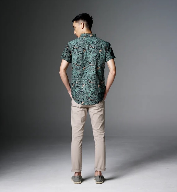 hunter green batik shirt