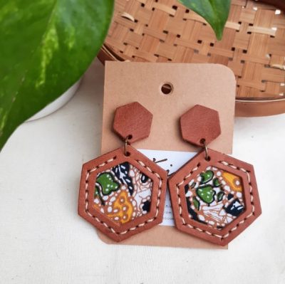 One Of A Kind ~ Leather Batik Earrings Made In Malaysia