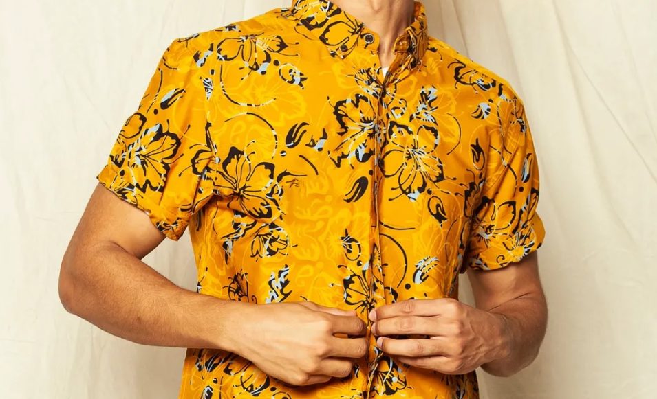 mustard yellow batik shirt