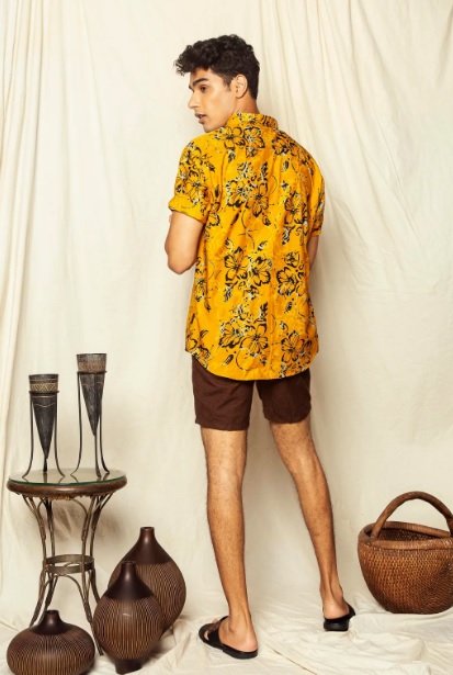 mustard yellow batik shirt