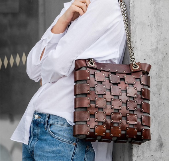 statement leather tote bag