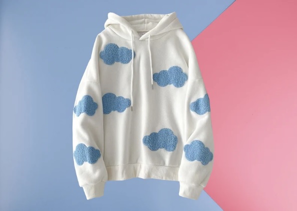 vintage style cloud hoodie