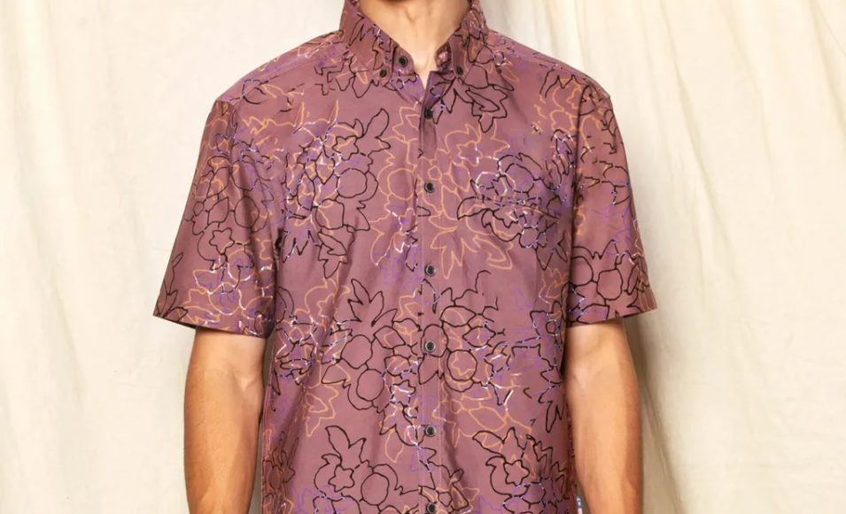 wisteria purple batik shirt