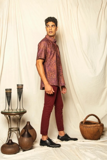 wisteria purple batik shirt