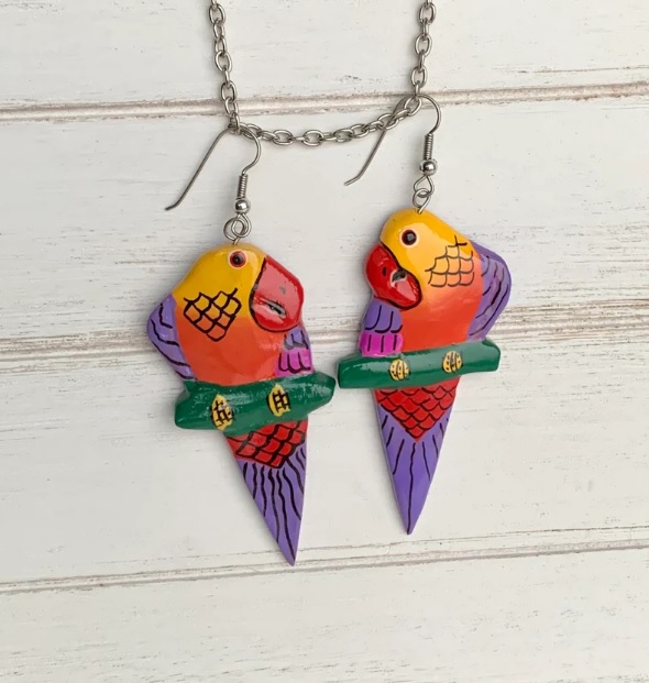 Vintage Parrot Earrings For The Tropical Bird Lover