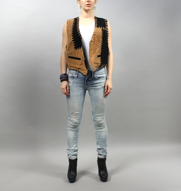 Vintage Vest Mood ~ Patch, Paisley, Suede, Leather & Grunge