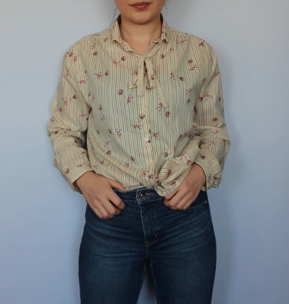 vintage patterned retro blouse // SZvintageshop