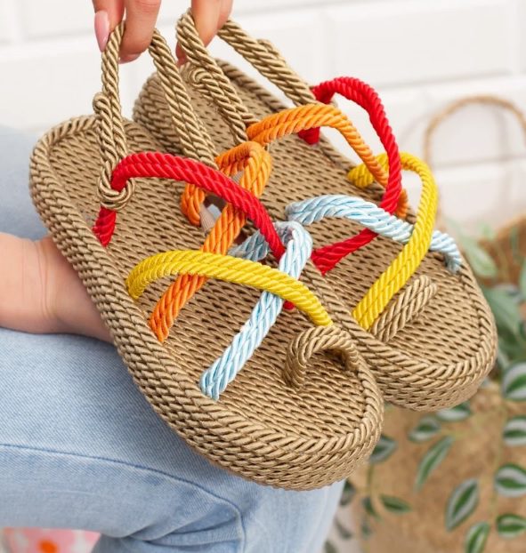 casual braided rope summer sandals // ondaonshoes