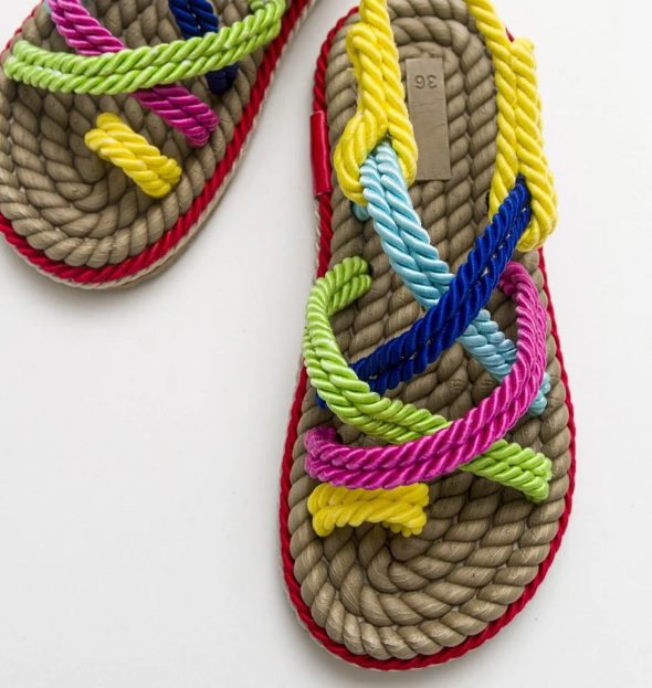 colorful summer rope beach sandals // sewingstorybymorvi